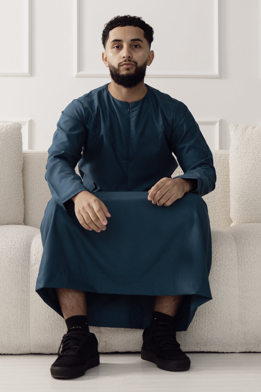 Rajul Qamari Emirati Teal Green Mens Thobe Jubbah