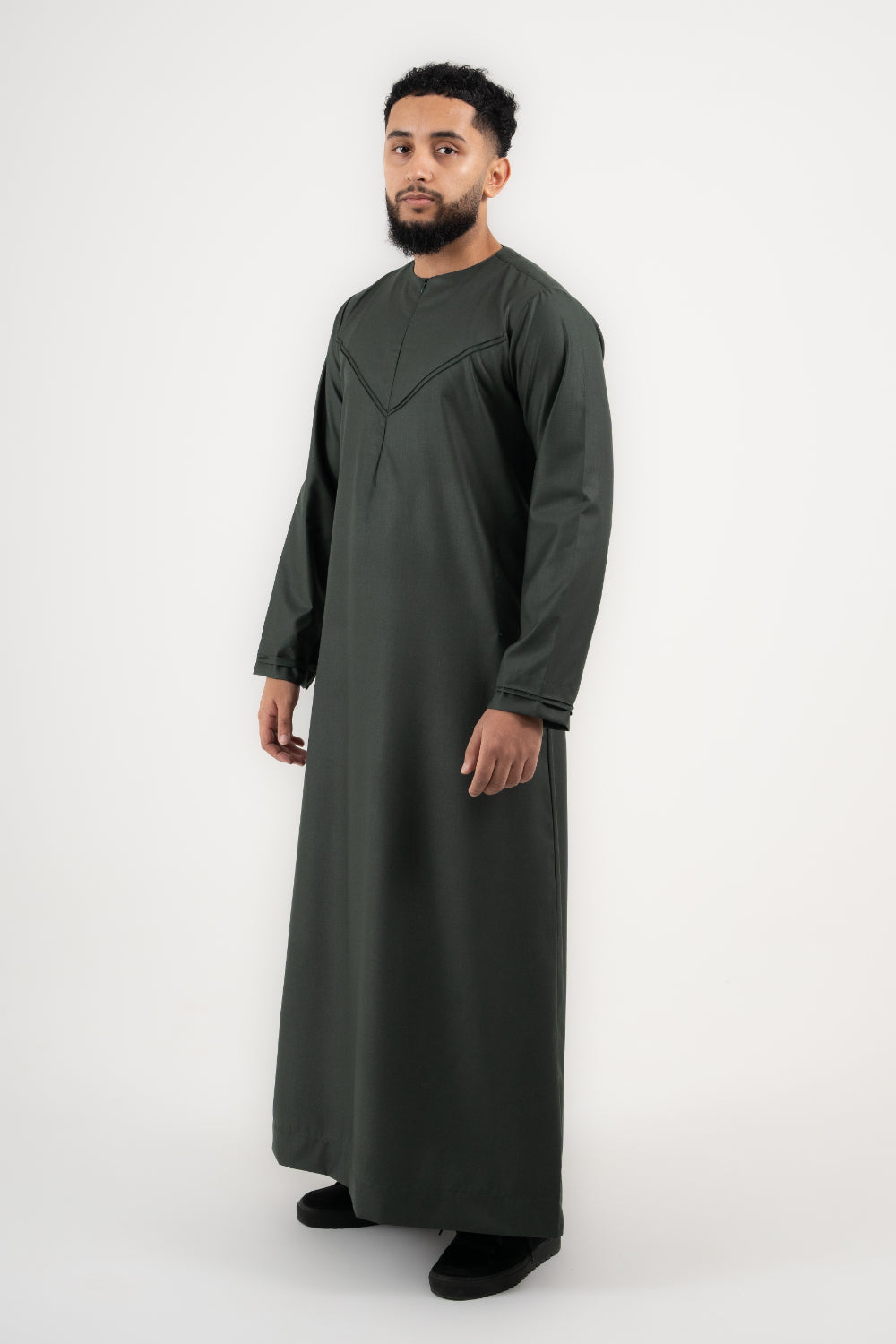 Rajul Qamari Emirati Bottle Green Mens Thobe Jubbah Kids