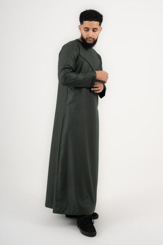 Rajul Qamari Emirati Bottle Green Mens Thobe Jubbah Kids