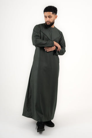 Rajul Qamari Emirati Bottle Green Mens Thobe Jubbah Kids