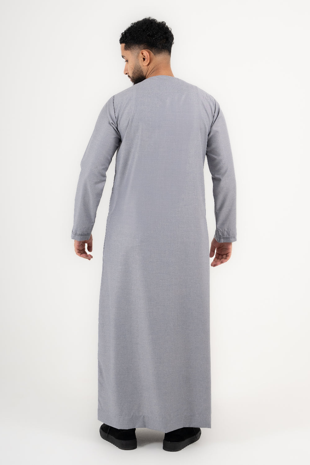 Rajul Qamari Emirati Soft Grey Mens Thobe Jubbah Kids