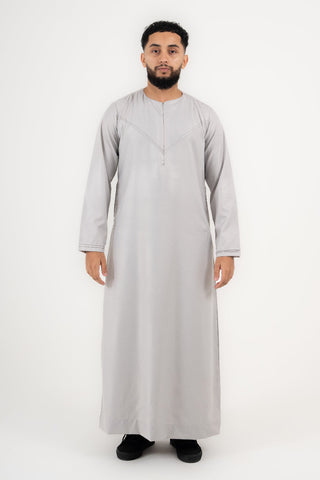 Rajul Qamari Emirati Ecru Mens Thobe Jubbah