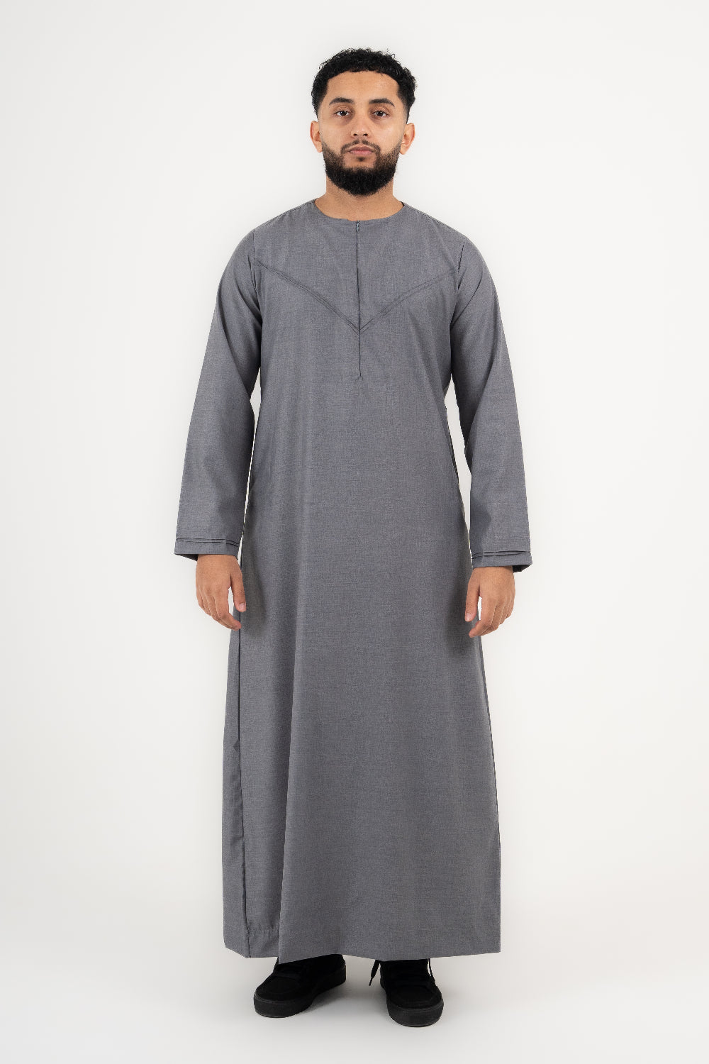 Rajul Qamari Emirati Slate Grey Mens Thobe Jubbah