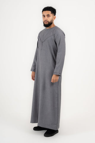 Rajul Qamari Emirati Slate Grey Mens Thobe Jubbah Kids