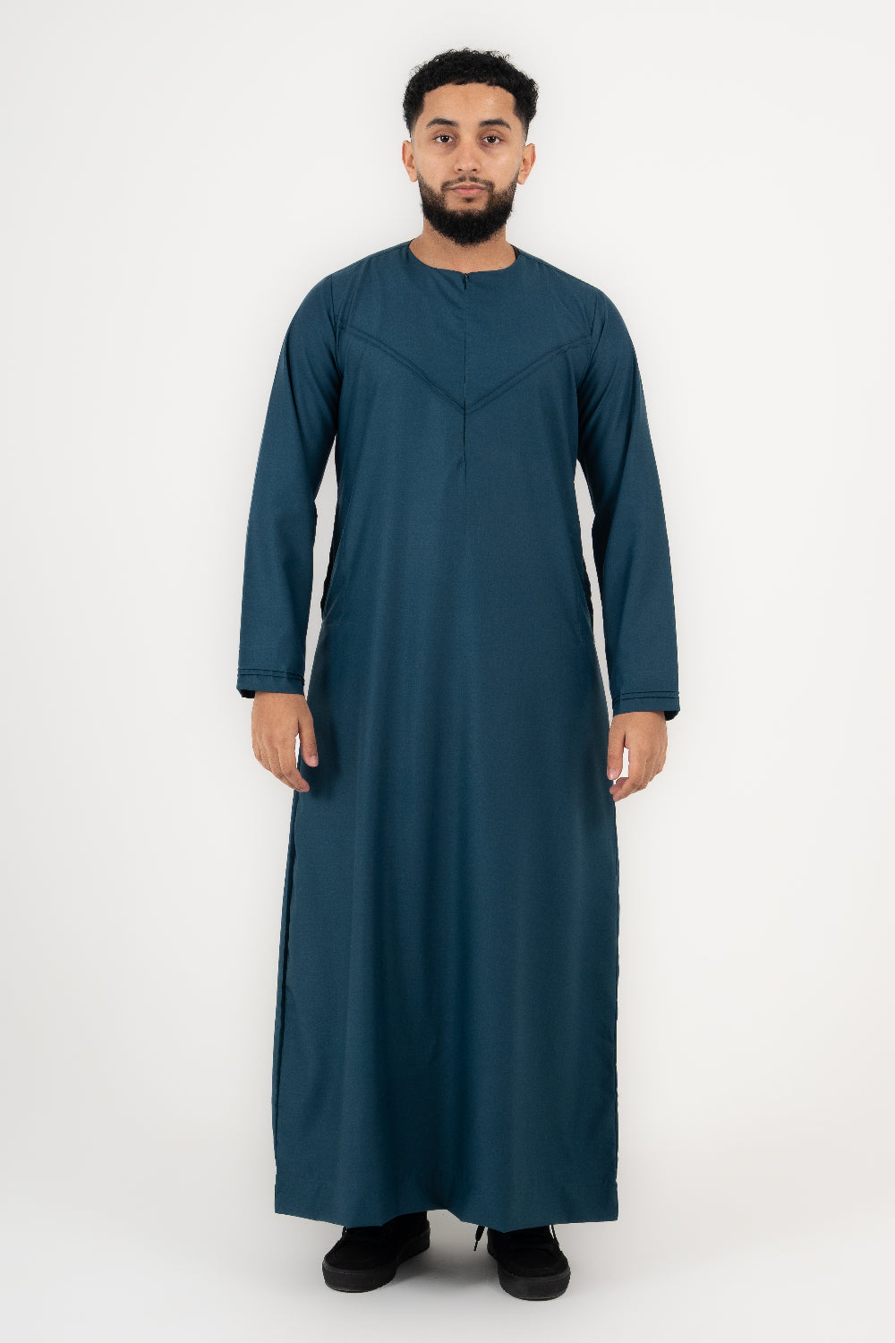 Rajul Qamari Emirati Teal Green Mens Thobe Jubbah Kids