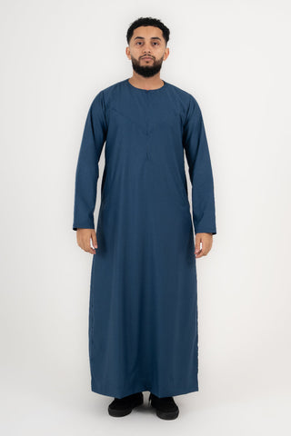 Rajul Qamari Emirati Teal Blue Mens Thobe Jubbah Kids