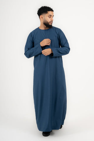 Rajul Qamari Emirati Teal Blue Mens Thobe Jubbah Kids