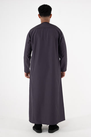 Rajul Dhīrwah Omani Aubergine Mens Thobe Jubbah