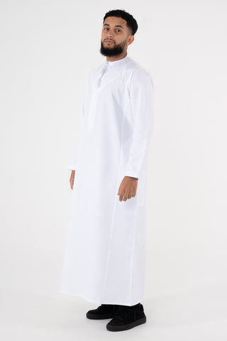 Rajul Dhīrwah Omani White Mens Thobe Jubbah