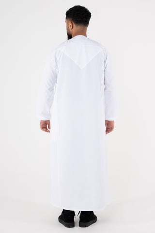 Rajul Dhīrwah Omani White Mens Thobe Jubbah