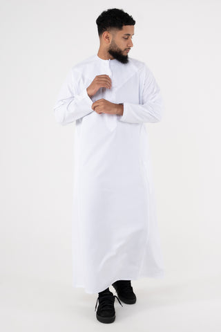 Rajul Dhīrwah Omani White Mens Thobe Jubbah