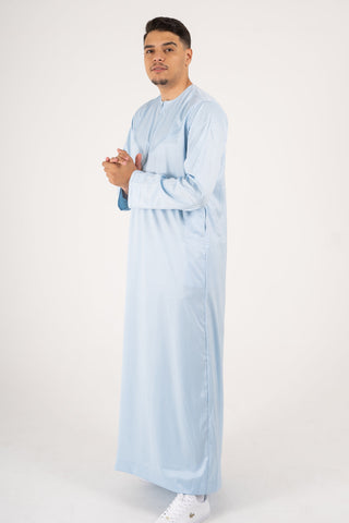 Rajul Emirati Sky Blue ST Mens Thobe Jubbah