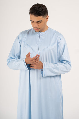 Rajul Emirati Sky Blue ST Mens Thobe Jubbah