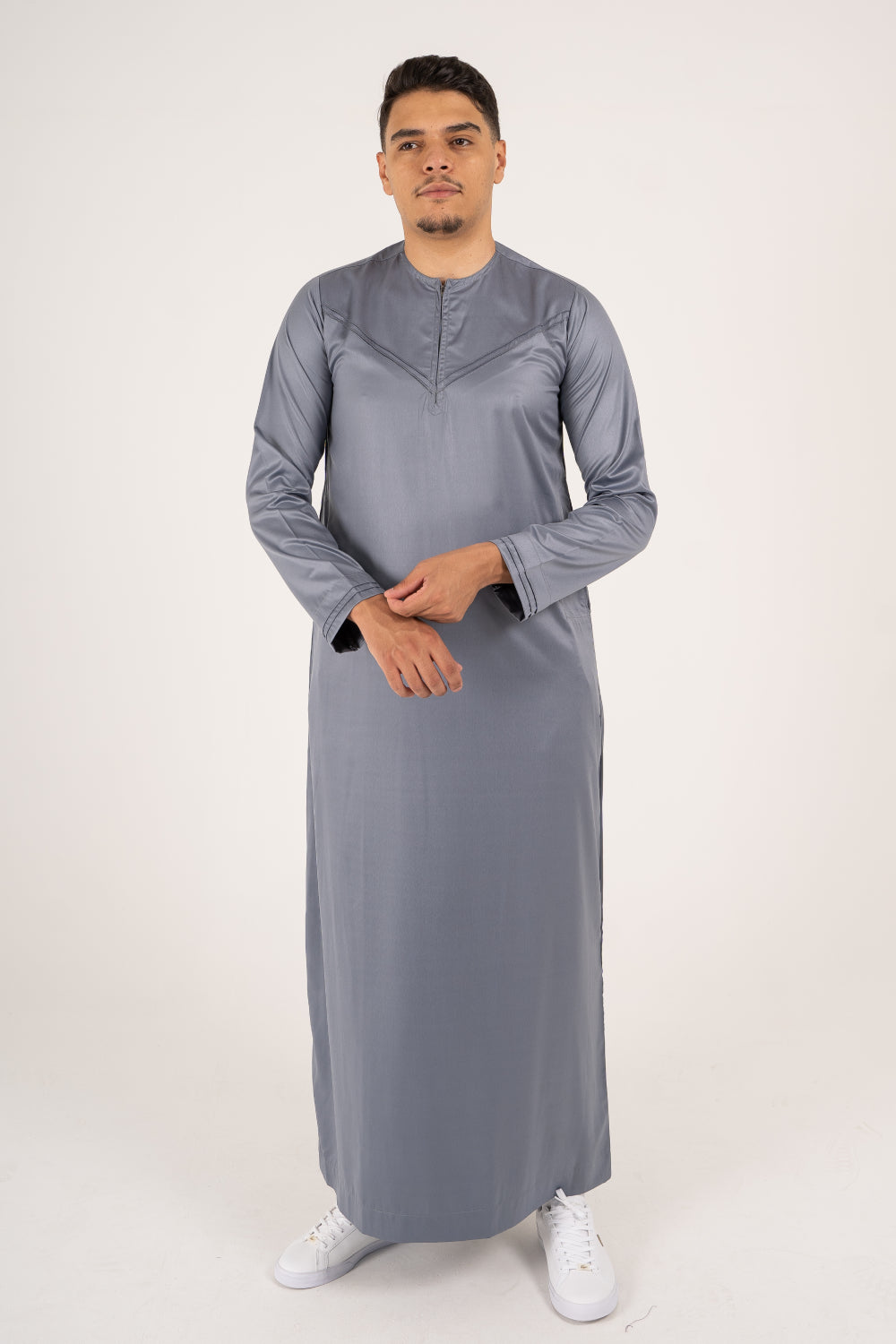 Rajul Emirati Slate Grey ST Mens Thobe SLIM FIT ONLY