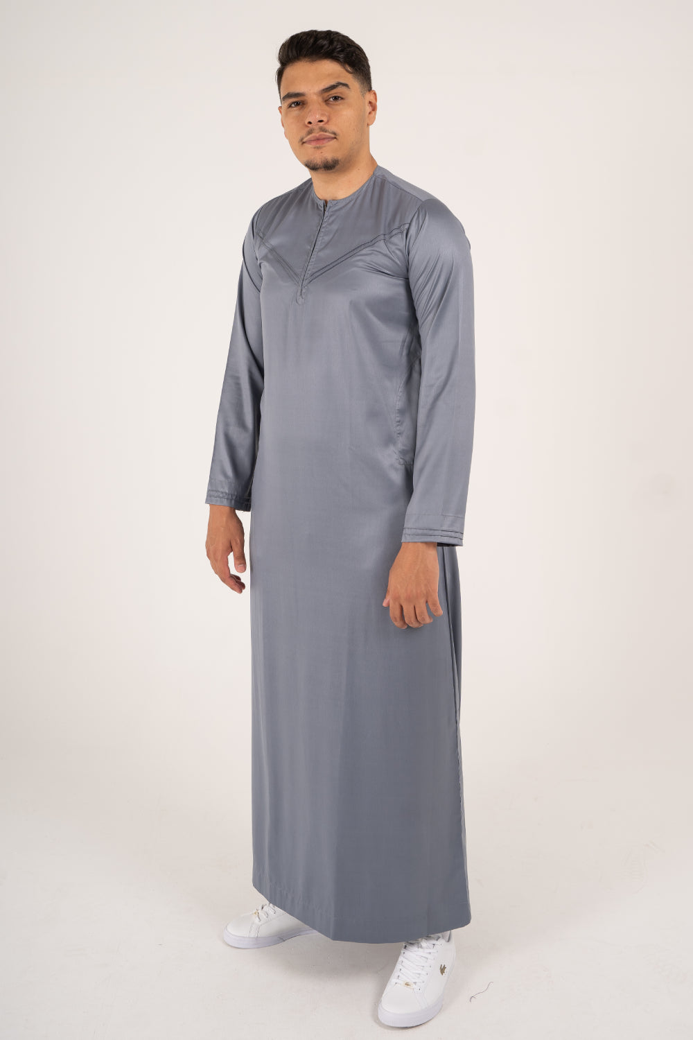 Rajul Emirati Slate Grey ST Mens Thobe SLIM FIT ONLY