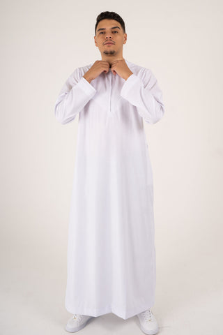 Rajul Emirati White TR Mens Thobe Jubbah Kids