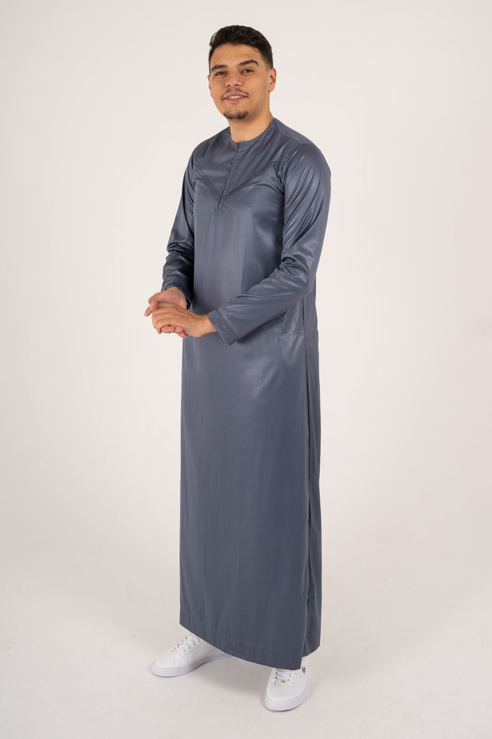 Rajul Emirati Slate Grey ST Mens Thobe Jubbah SLIM FIT ONLY