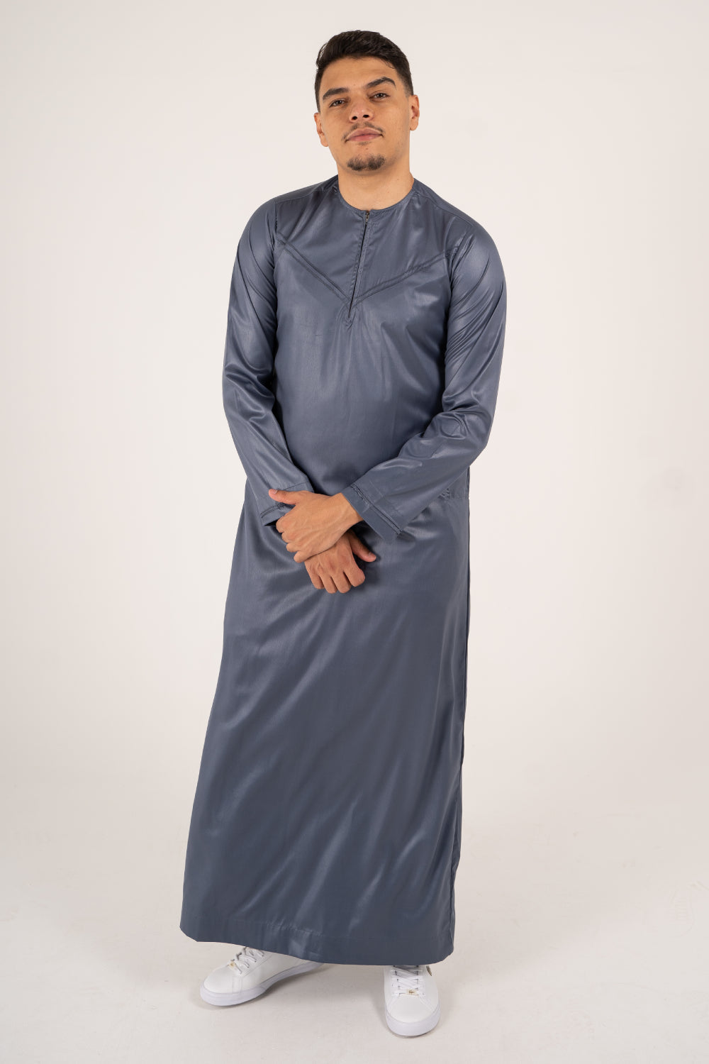 Rajul Emirati Slate Grey ST Mens Thobe Jubbah SLIM FIT ONLY