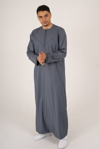 Rajul Emirati Graphite Charcoal TR Mens Thobe