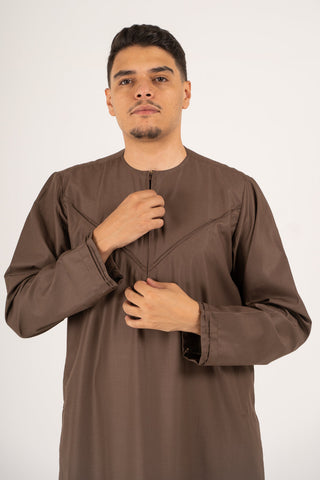 Rajul Emirati Choc Brown TR Mens Thobe Kids