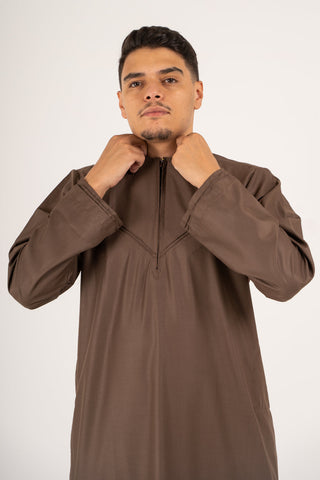 Rajul Emirati Choc Brown TR Mens Thobe Kids