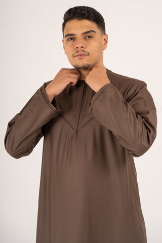 Rajul Emirati Choc Brown TR Mens Thobe