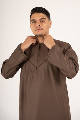 Rajul Emirati Choc Brown TR Mens Thobe Kids