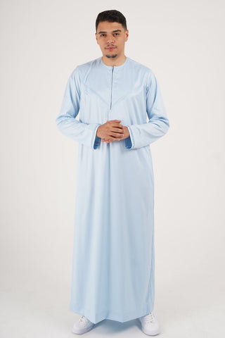 Rajul Emirati Sky Blue ST Mens Thobe Jubbah